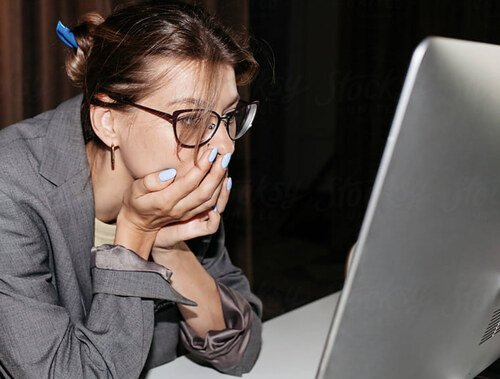 Person working on a laptop